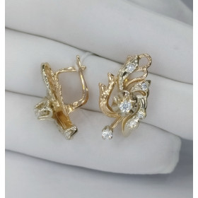 Сережки из красного и белого золота 585*